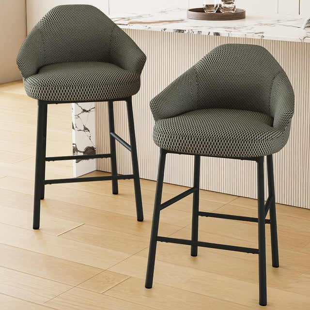 Modern 3D Mesh Upholstered Kitchen Island Chairs Set