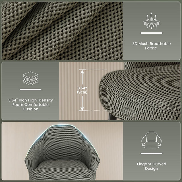 Modern 3D Mesh Upholstered Kitchen Island Chairs Set