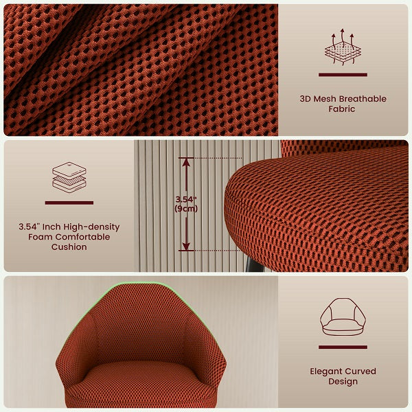Modern 3D Mesh Upholstered Kitchen Island Chairs Set
