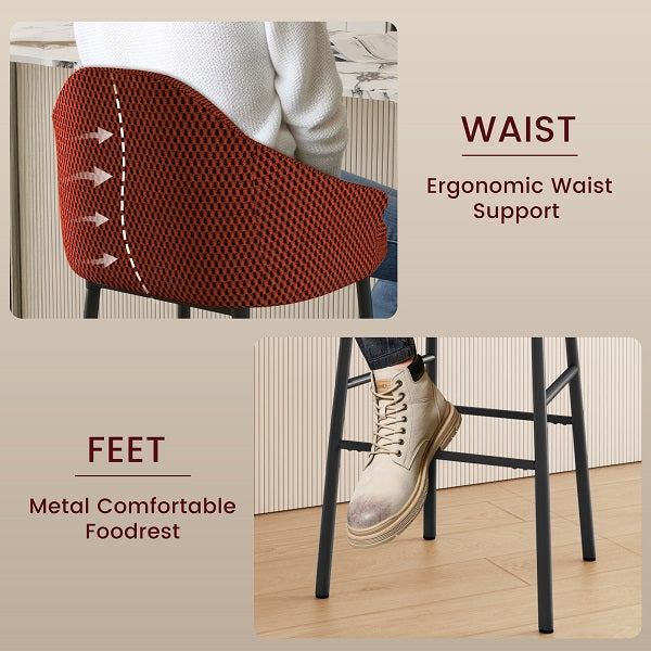 Modern 3D Mesh Upholstered Kitchen Island Chairs Set